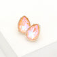 Madeline Love Peach Teardrop Stone Stud Earrings