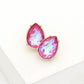 Madeline Love Red Teardrop Stone Stud Earrings