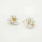 Madeline Love Gold, White 14K Gold Dipped Baroque Pearl Cluster Stud Earrings - desc