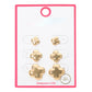 Madeline Love Gold 3Pairs - Gold Dipped Metal Quatrefoil Stud Earring Set - Earrings - extra