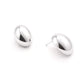 Madeline Love Rhodium, White Gold White Gold Dipped Modern Oval Stud Earrings - desc