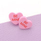 BE MINE Message Heart Stud Earrings - Lavender - Earrings