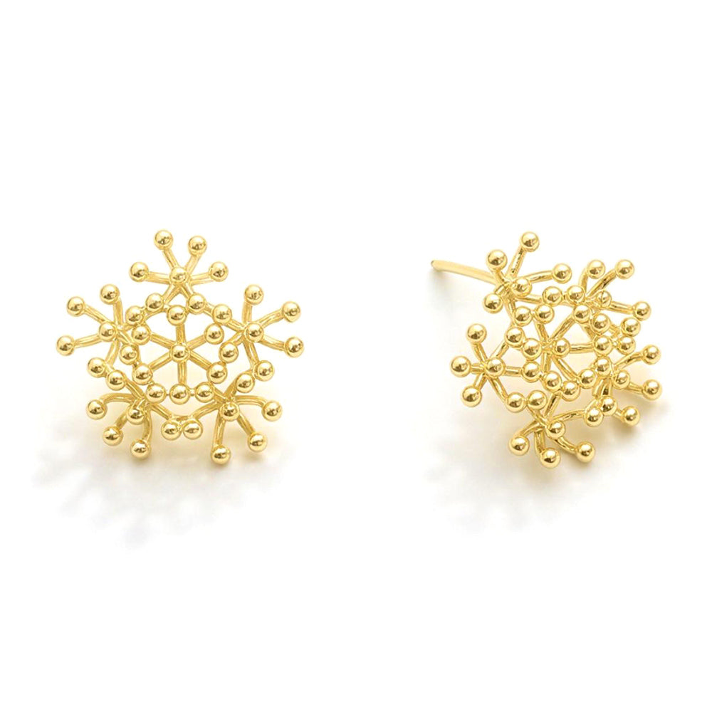Madeline Love Gold 14K Gold Dipped Organic Burst Cluster Stud Earrings - desc