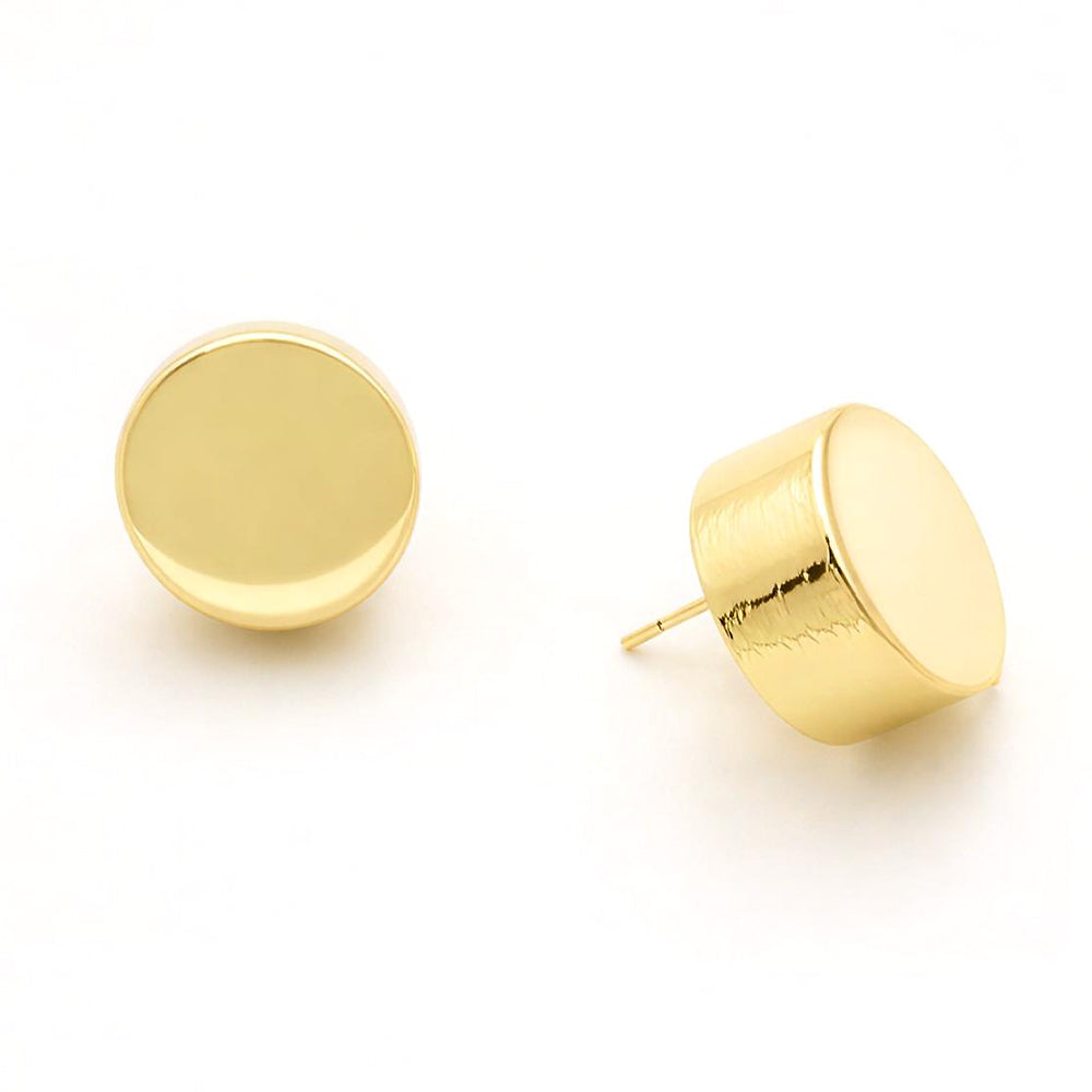 Madeline Love Gold 14K Gold Dipped Minimal Disc Stud Earrings