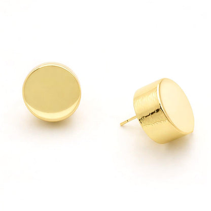 Madeline Love Gold 14K Gold Dipped Minimal Disc Stud Earrings