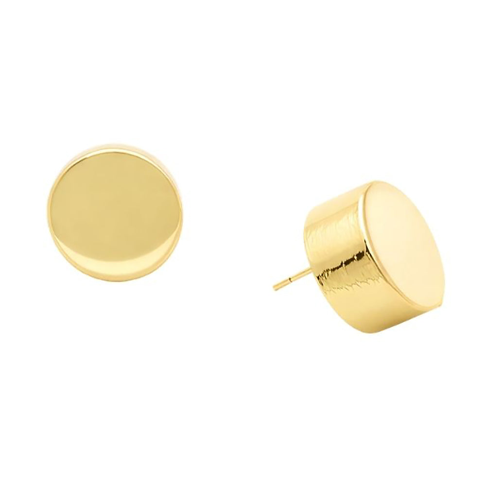 Madeline Love Gold 14K Gold Dipped Minimal Disc Stud Earrings - desc