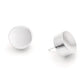 Madeline Love Rhodium, White Gold White Gold Dipped Minimal Disc Stud Earrings - desc