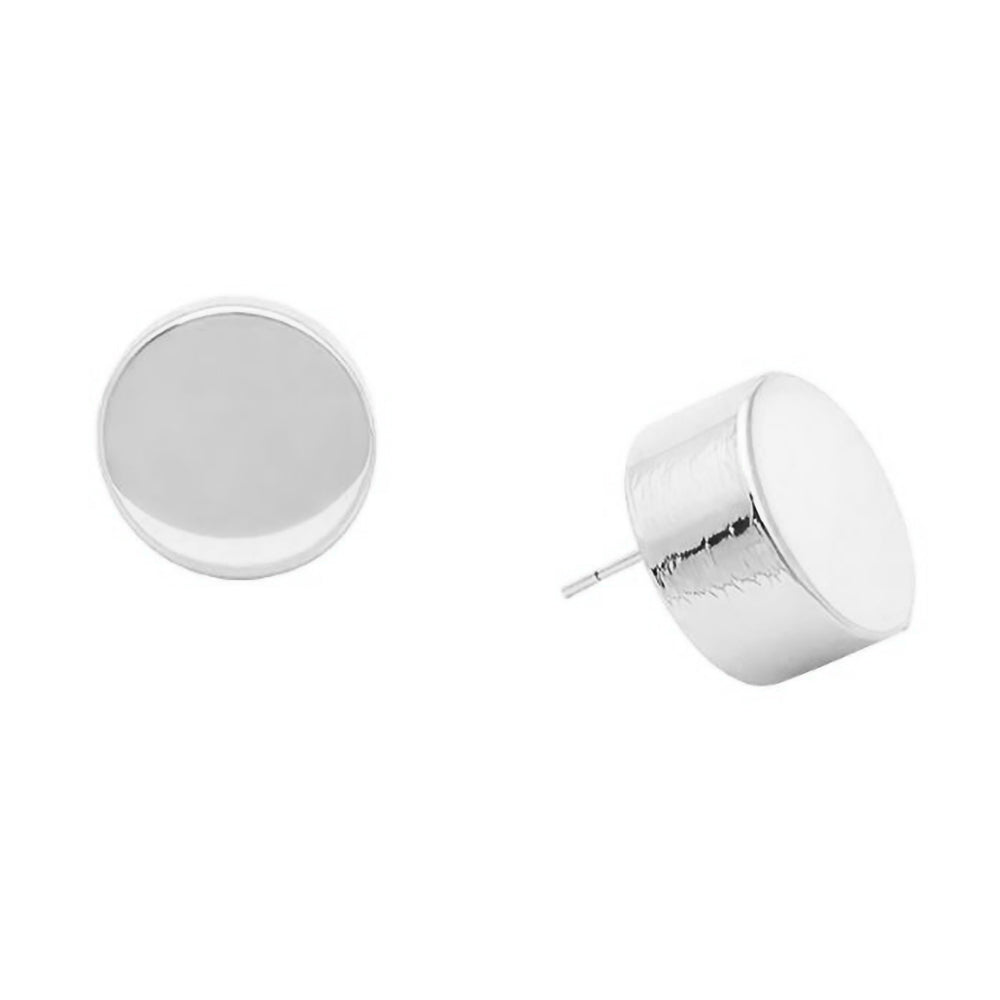 Madeline Love Rhodium, White Gold White Gold Dipped Minimal Disc Stud Earrings - extra