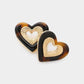 Celluloid Acetate Heart Trimmed Stud Earrings