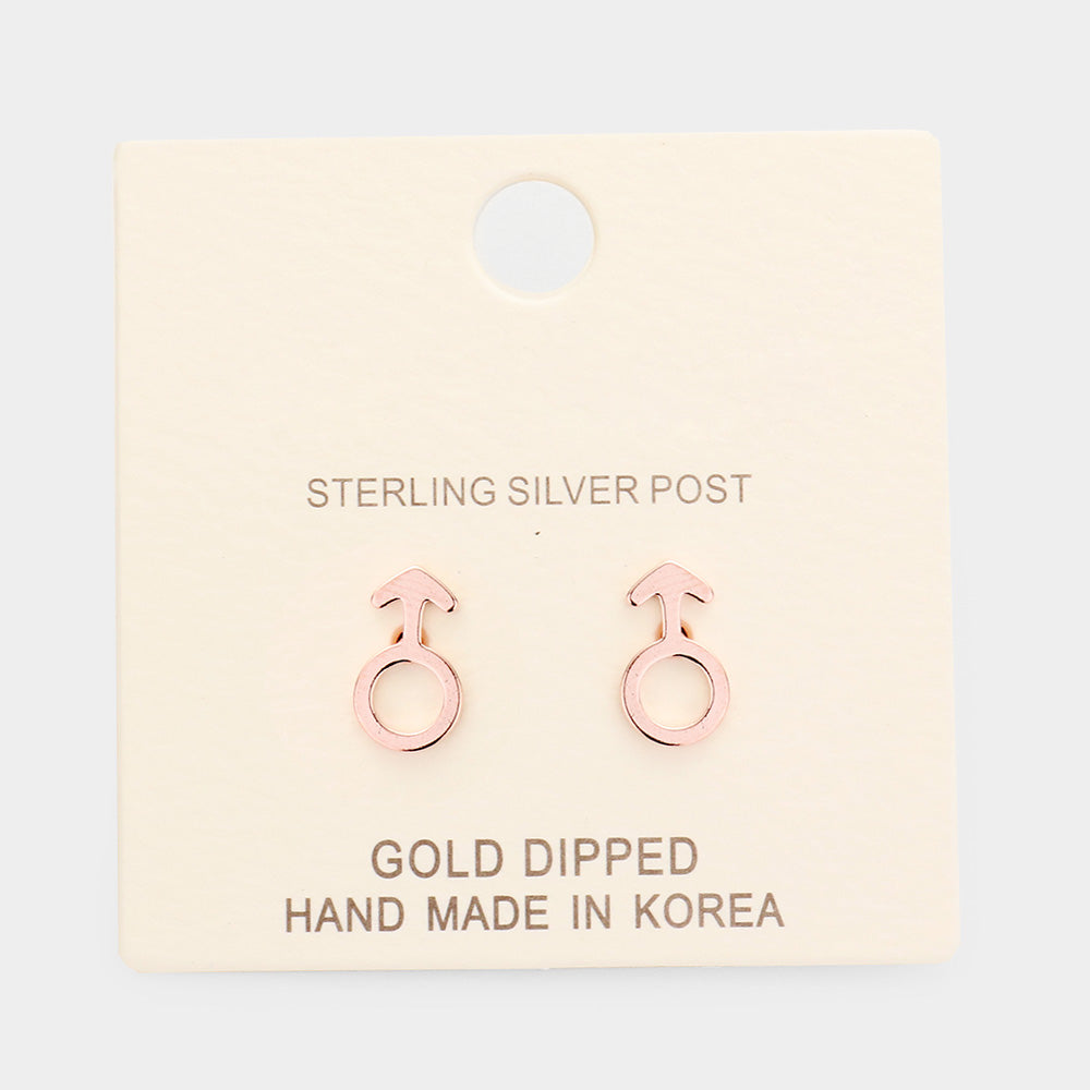 Madeline Love Rose Gold Gold Dipped Male Astrological Sign Stud Earrings