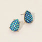 Madeline Love Blue Iridescent Textured Teardrop Cluster Stud Earrings