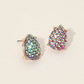 Madeline Love Fuchsia Iridescent Textured Teardrop Cluster Stud Earrings