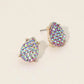 Madeline Love Lavender Iridescent Textured Teardrop Cluster Stud Earrings
