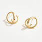 Madeline Love Gold 14K Gold Dipped Interlocking Open Oval Stud Earrings - desc