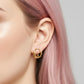 Madeline Love Gold 14K Gold Dipped Interlocking Open Oval Stud Earrings - extra