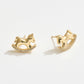 Madeline Love Gold 14K Gold Dipped CZ Pave Rocking Horse Stud Earrings - desc