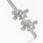 Madeline Love AB, Rhodium Crystal Rhinestone Bow Stud Earrings