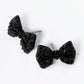 Madeline Love Jet Black Crystal Rhinestone Bow Stud Earrings