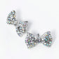 Madeline Love AB, Rhodium Crystal Rhinestone Bow Stud Earrings