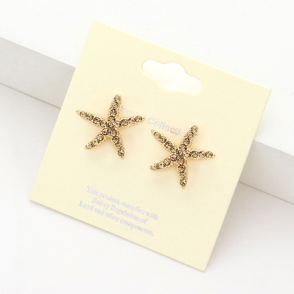 Madeline Love Lt Col Topaz Crystal Starfish Stud Earrings