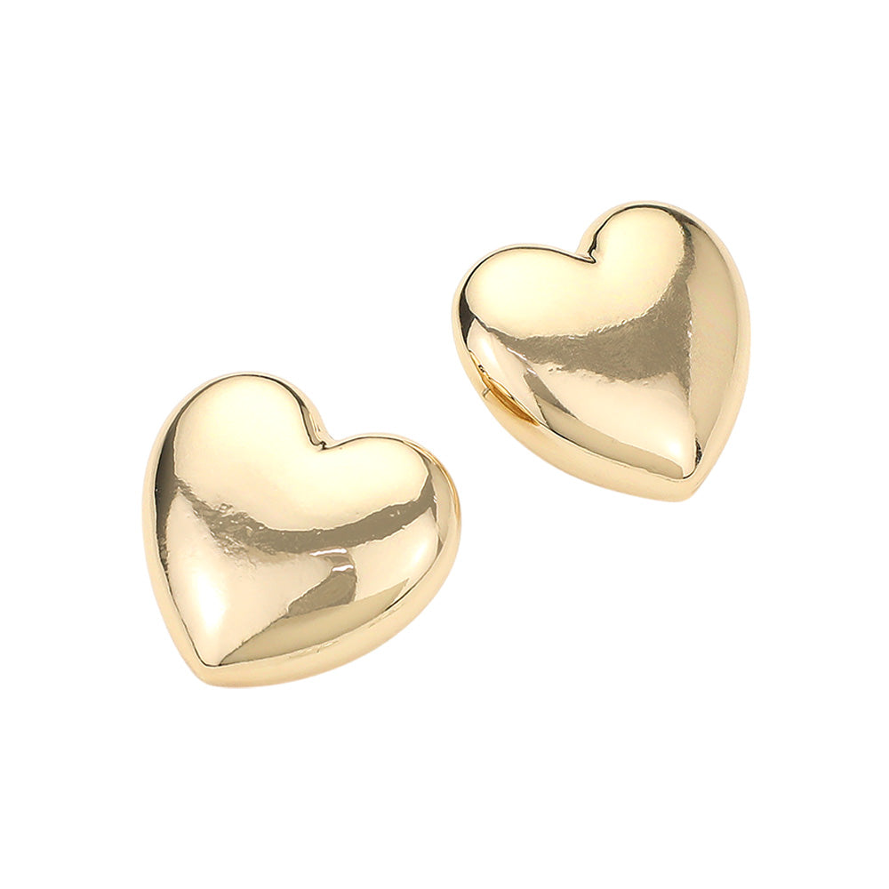 Metal Heart Stud Earrings