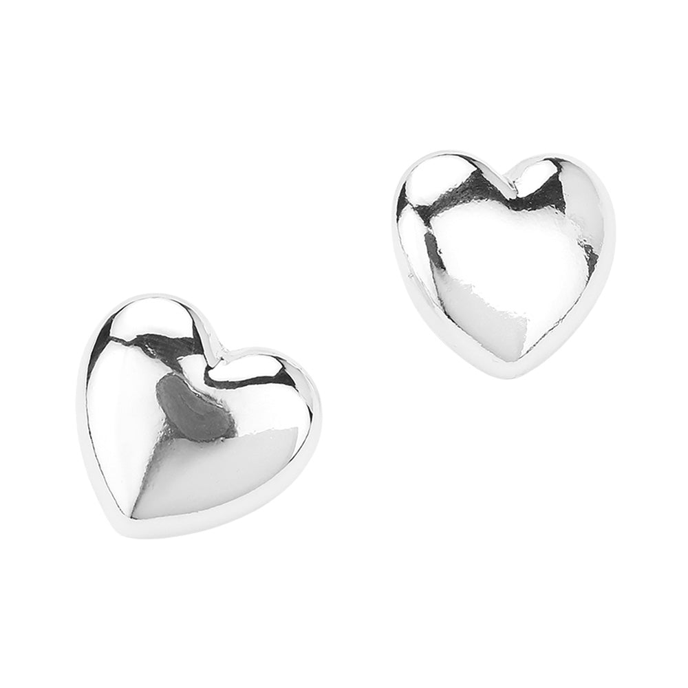 Metal Heart Stud Earrings