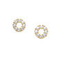 Madeline Love Clear, Gold 14K Gold Dipped CZ Pave Halo Circle Stud Earrings - extra