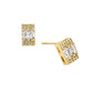 Madeline Love Clear, Gold 14K Gold Dipped Baguette CZ Pave Bar Stud Earrings - extra
