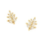 Madeline Love Clear, Gold 14K Gold Dipped CZ Marquise Leaf Stud Earrings - extra