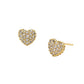 Madeline Love Clear, Gold 14K Gold Dipped CZ Micro Pave Heart Stud Earrings - extra