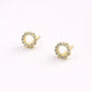 Madeline Love Clear, Gold 14K Gold Dipped CZ Pave Open Circle Stud Earrings - desc