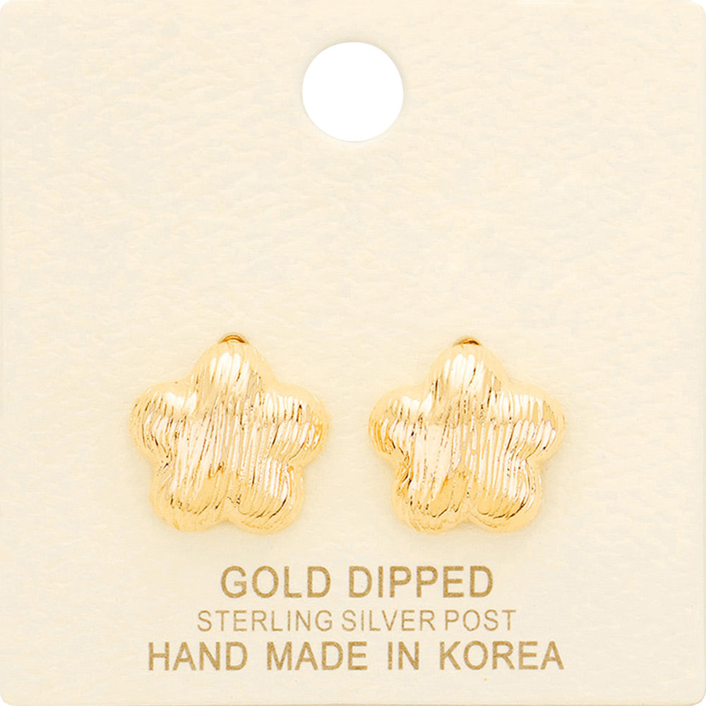 Madeline Love Gold Gold Dipped Flower Stud Earrings
