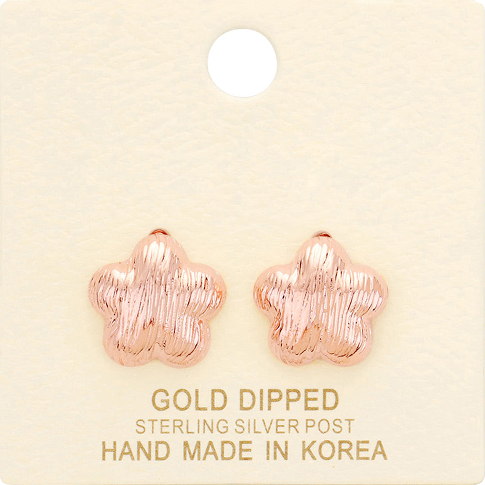 Madeline Love Rose Gold Gold Dipped Flower Stud Earrings