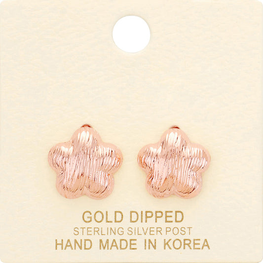 Madeline Love Rose Gold Gold Dipped Flower Stud Earrings
