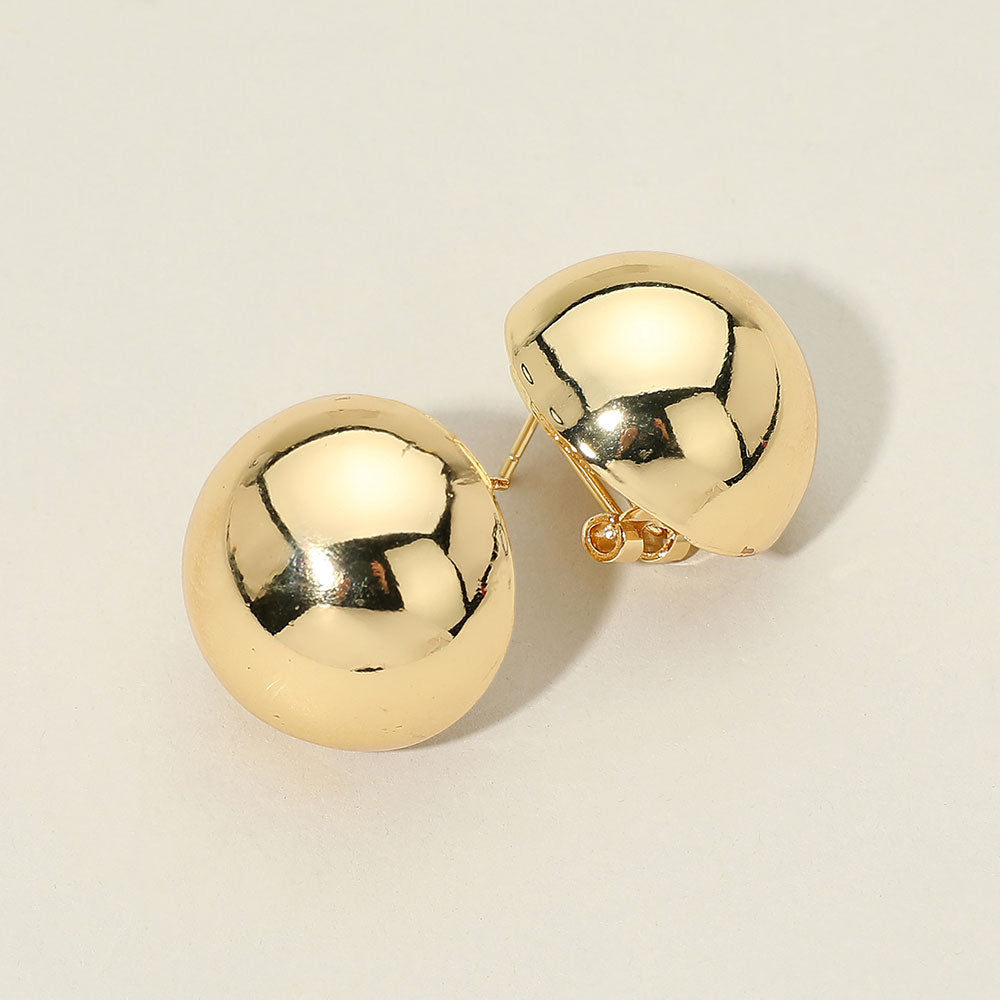Madeline Love Gold Metal Dome Button Earrings