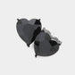 Heart Stone Evening Stud Earrings - Jet Black - Earrings