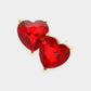 Heart Stone Evening Stud Earrings - Siam - Earrings