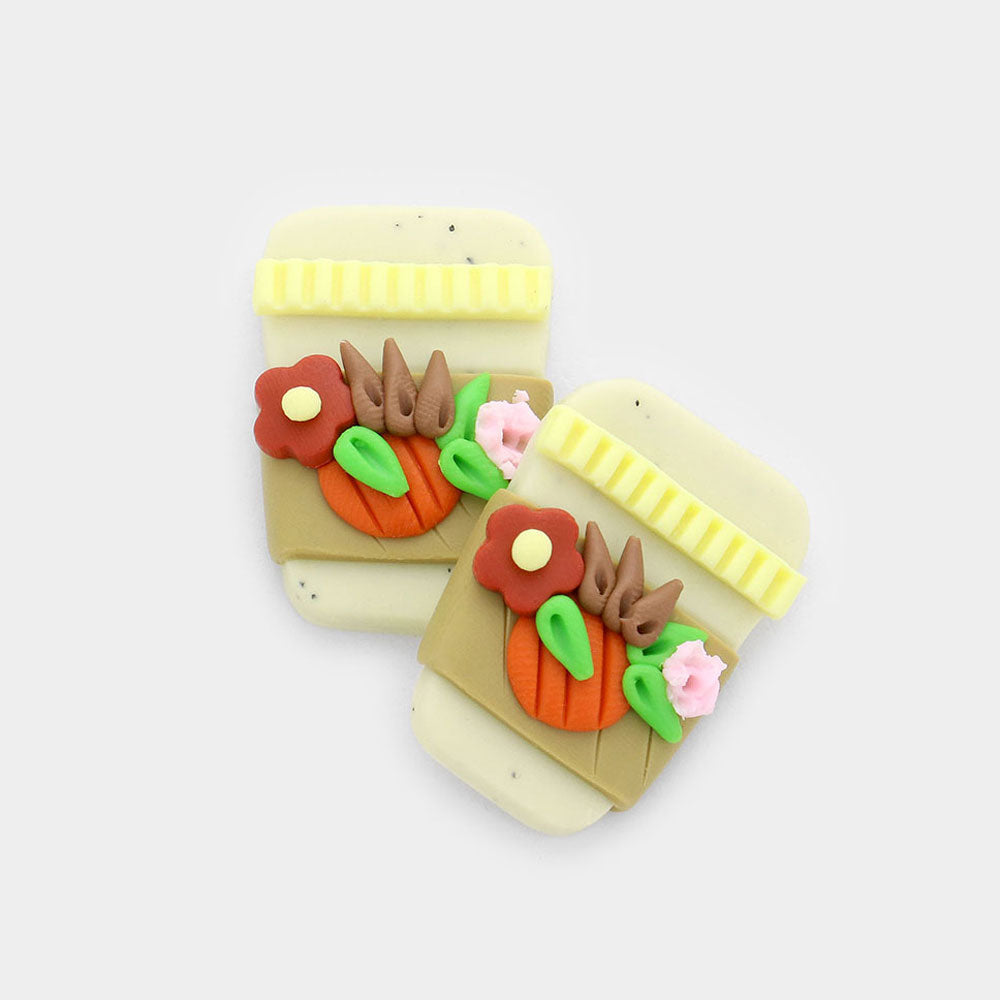 Madeline Love Multi Polymer Clay Latte Stud Earrings
