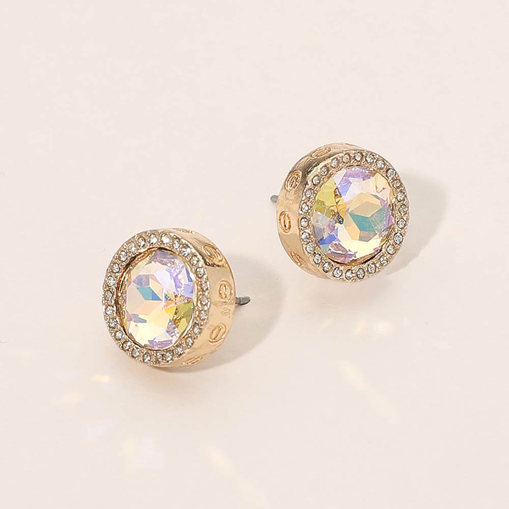 Madeline Love AB Facet Halo Stud Earrings