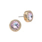 Madeline Love Amethyst Facet Halo Stud Earrings - desc