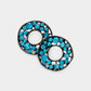 Madeline Love Blue Zircon PAVE RHINESTONE WHEEL EARRINGS - desc