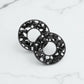 Madeline Love Jet Black PAVE RHINESTONE WHEEL EARRINGS