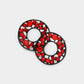 Madeline Love Siam PAVE RHINESTONE WHEEL EARRINGS - desc