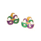 Madeline Love Gold Mardi Gras Jester Mask Stud Earrings - desc