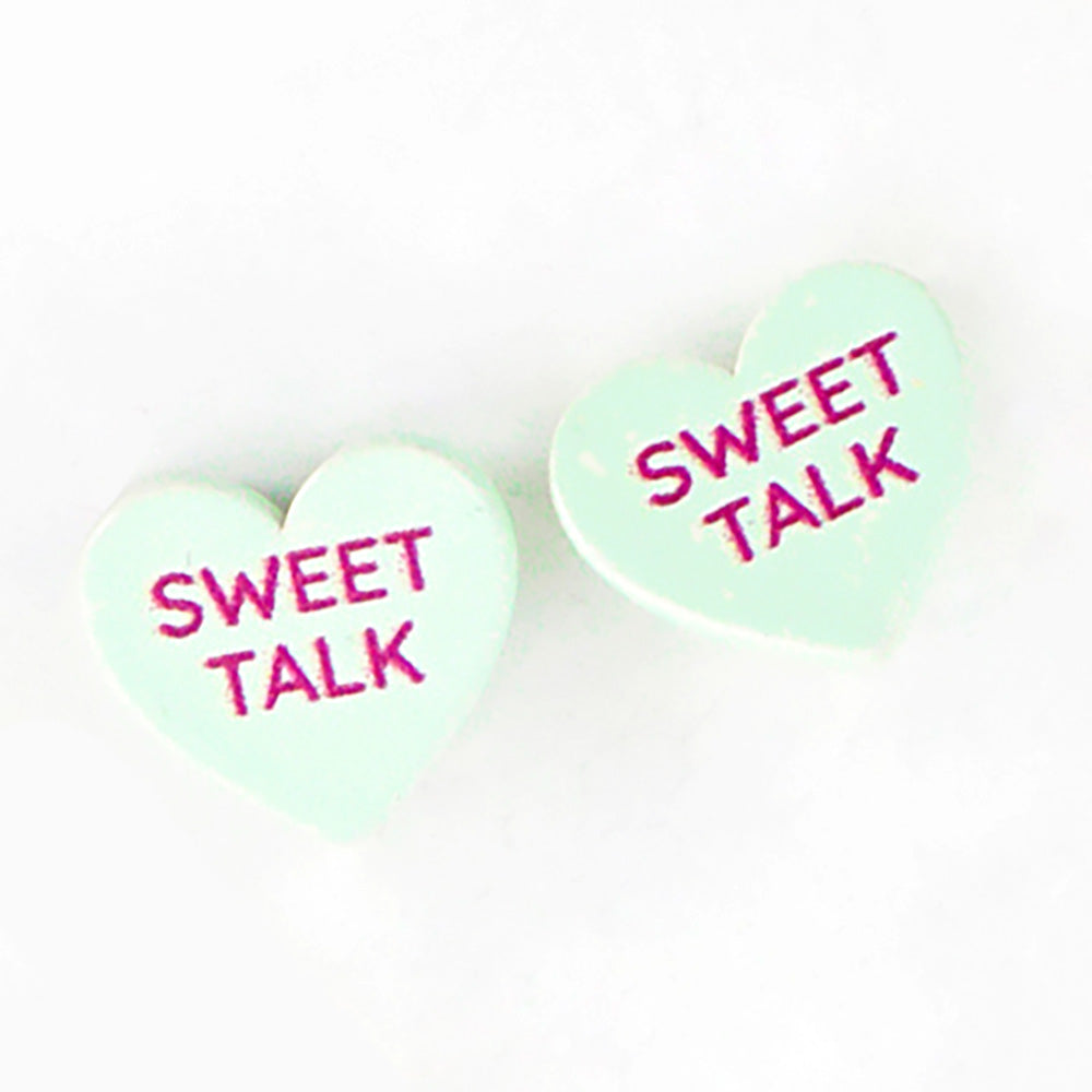 Sweet Talk Message Heart Stud Earrings