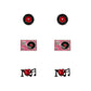 Madeline Love Pink 3PAIRS - Enamel Turn Table Music Stud Earring Set - Earrings - desc