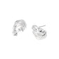 Madeline Love Worn Silver Twisted Metal Knot Stud Earrings - desc