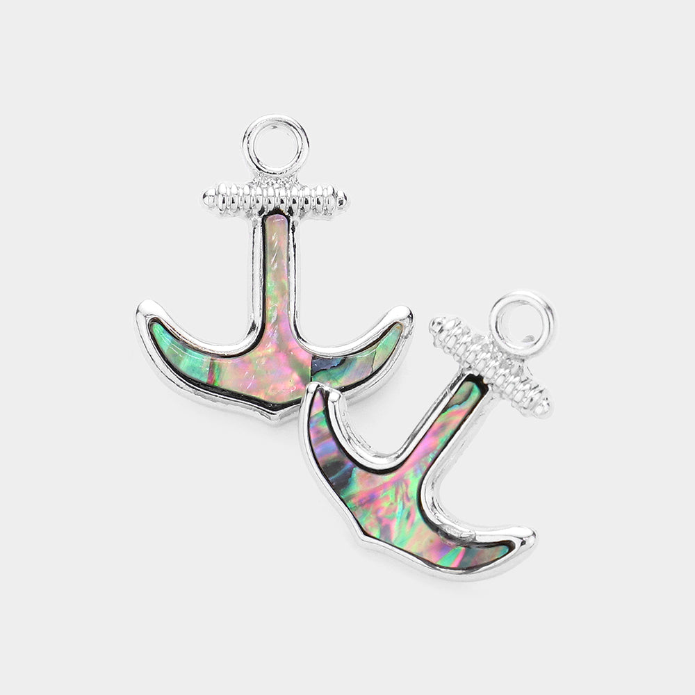 Abalone Abalone Anchor Stud Earrings