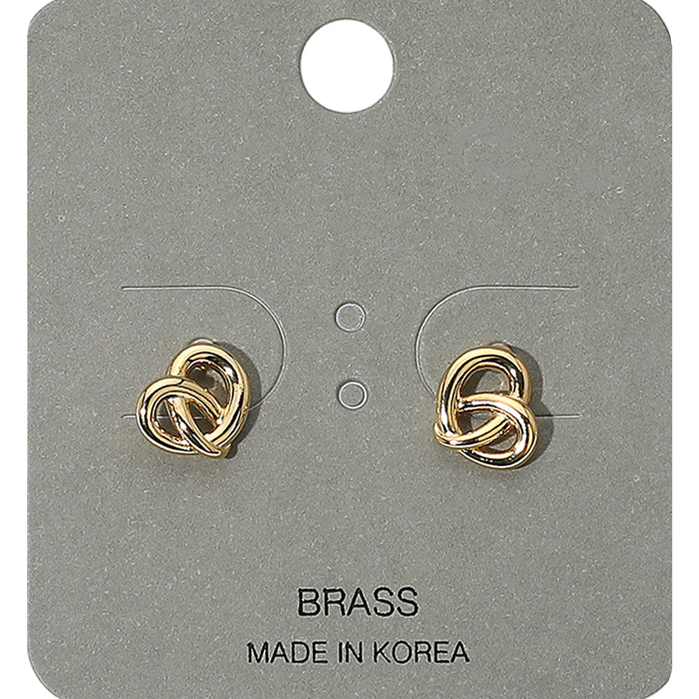 Madeline Love Gold Mini Metal Pretzel Stud Earrings