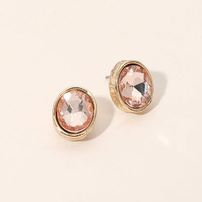 Madeline Love Peach Cushion Cut Oval Stone Stud Earrings